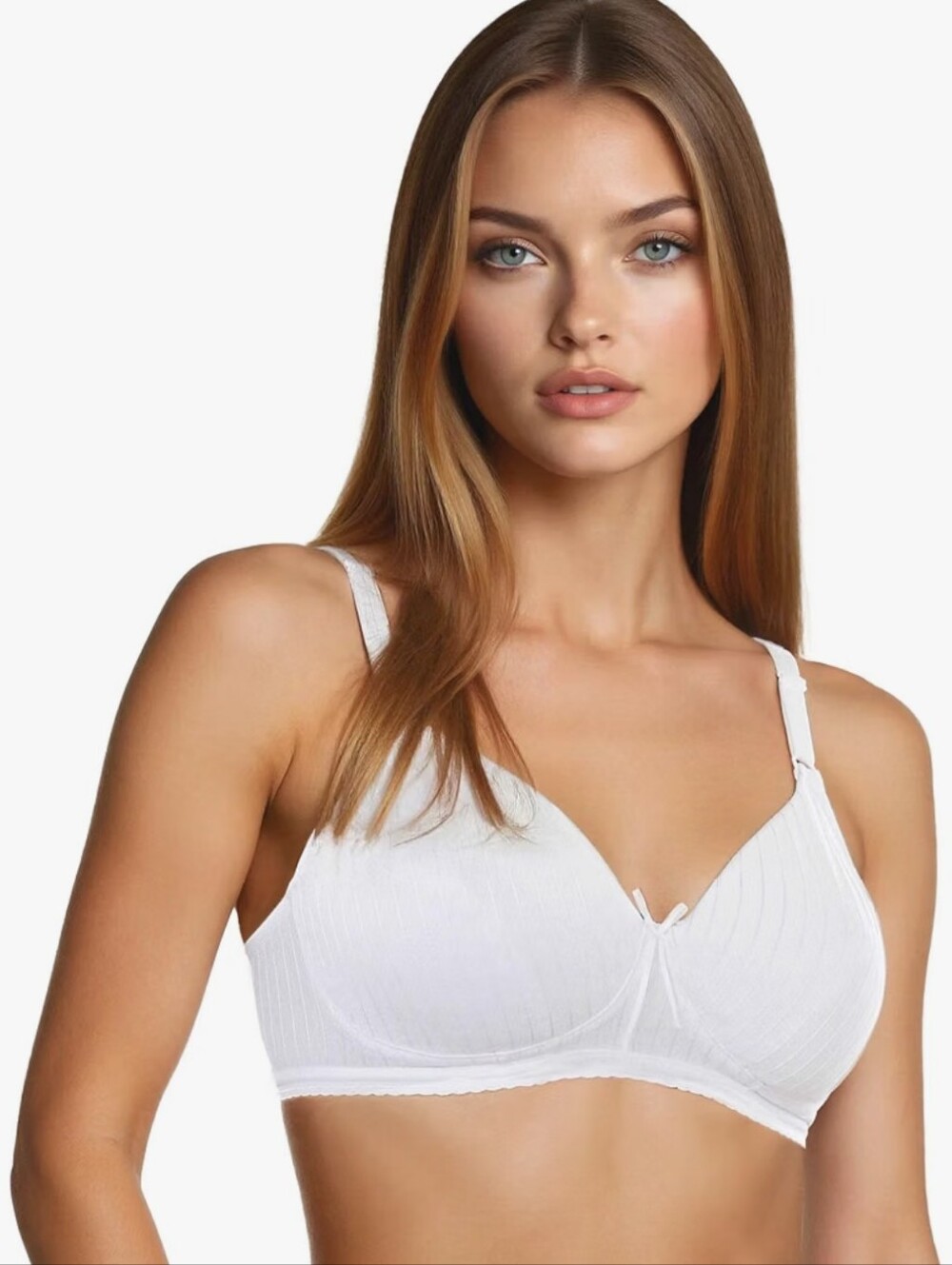 Striped Wireless Cotton Bra with Lightly-Lined Cups